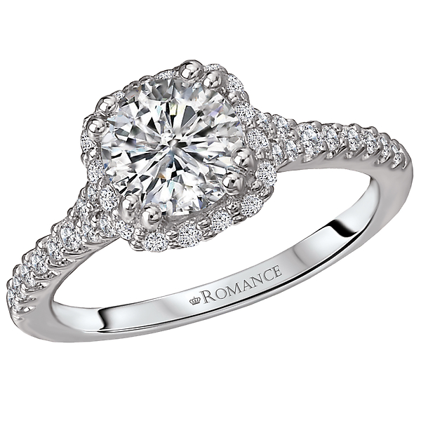 Halo Semi-Mount Diamond Ring