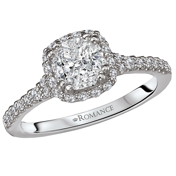 Halo Semi-Mount Diamond Ring