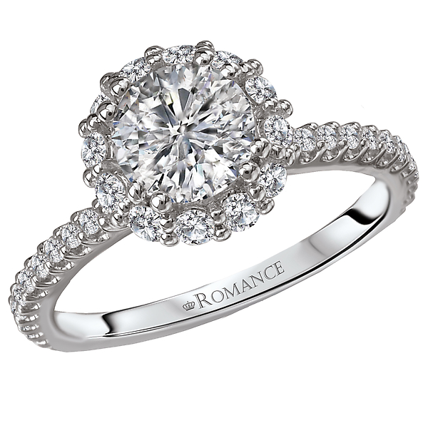Halo Semi-Mount Diamond Ring