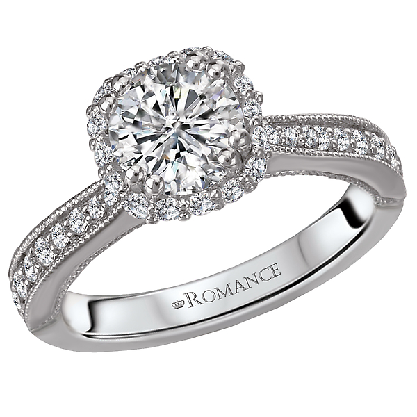 Halo Semi-Mount Diamond Ring