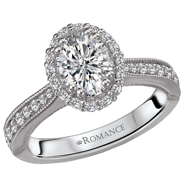 Halo Semi-Mount Diamond Ring