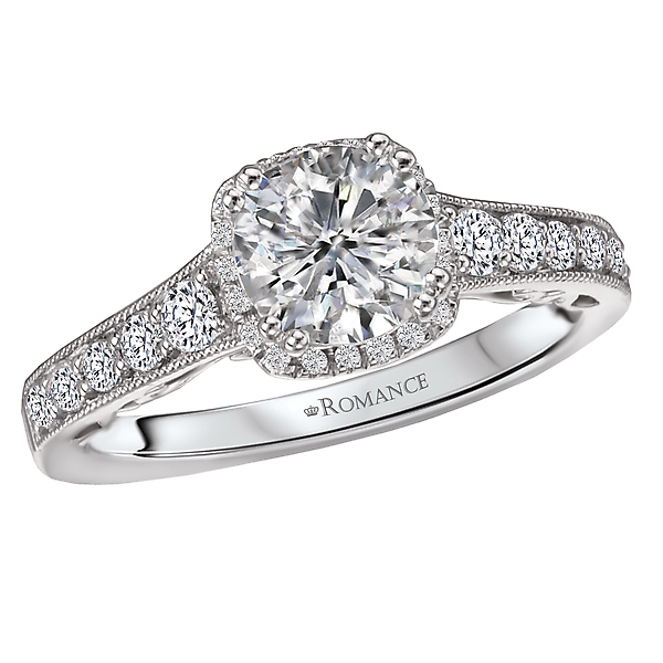 Halo Semi-Mount Diamond Ring