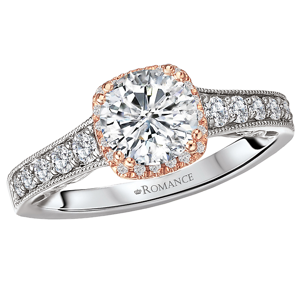 Two Tone Semi-Mount Diamond Ring
