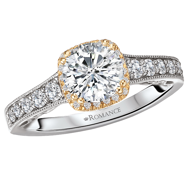 Two Tone Semi-Mount Diamond Ring