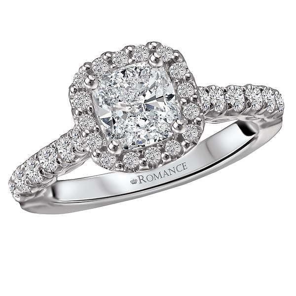 Halo Semi-Mount Diamond Ring