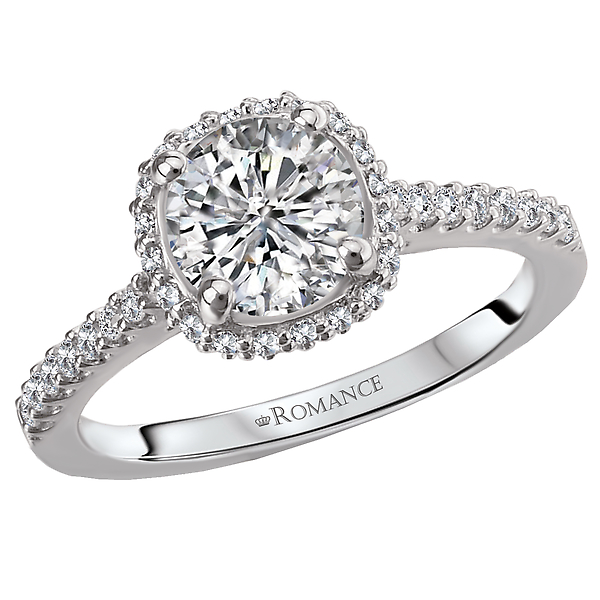 Halo Semi-Mount Diamond Ring