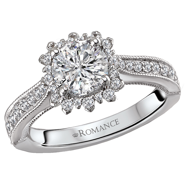 Halo Semi-Mount Diamond Ring