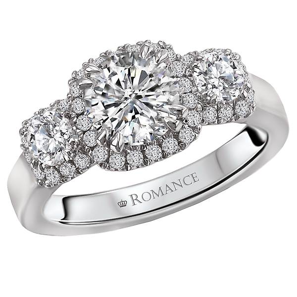 3 Stone Semi-Mount Diamond Ring