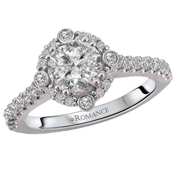 Halo Semi-Mount Diamond Ring