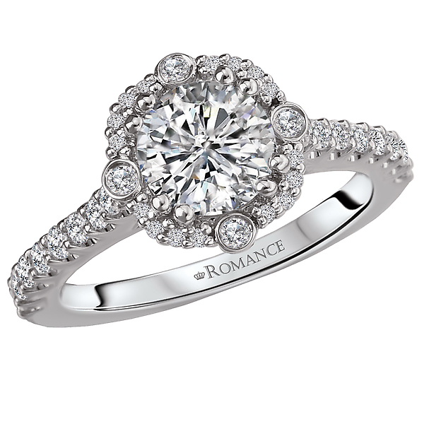 Halo Semi-Mount Diamond Ring