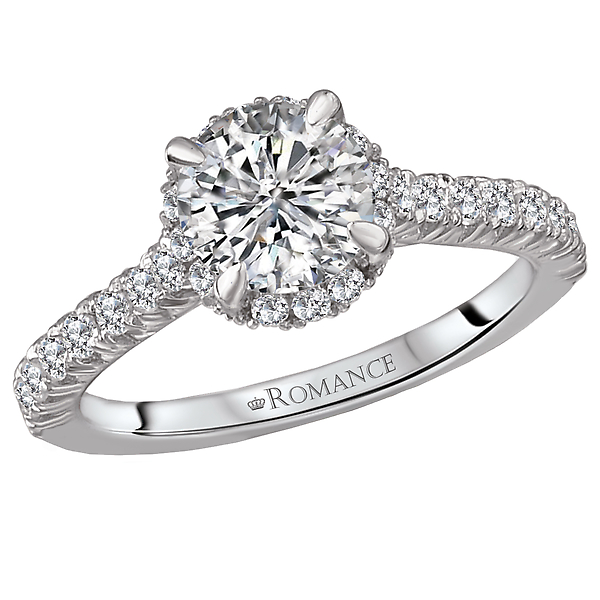 Halo Semi-Mount Diamond Ring
