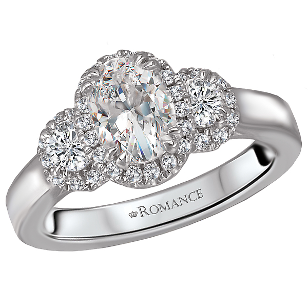 Halo Semi-Mount Diamond Ring