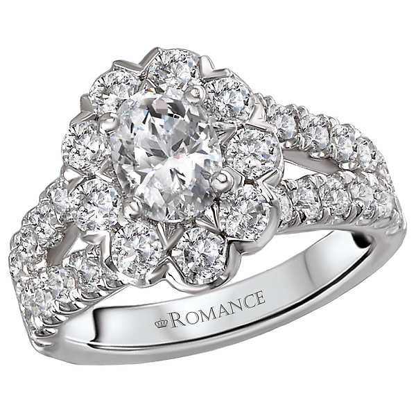 Halo Semi-Mount Diamond Ring
