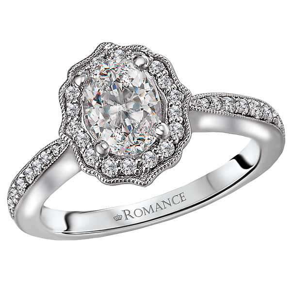 Halo Semi-Mount Diamond Ring