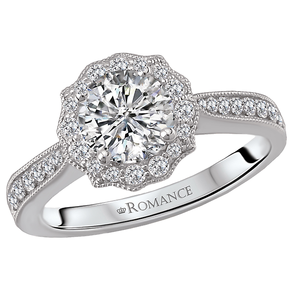 Halo Semi-Mount Diamond Ring