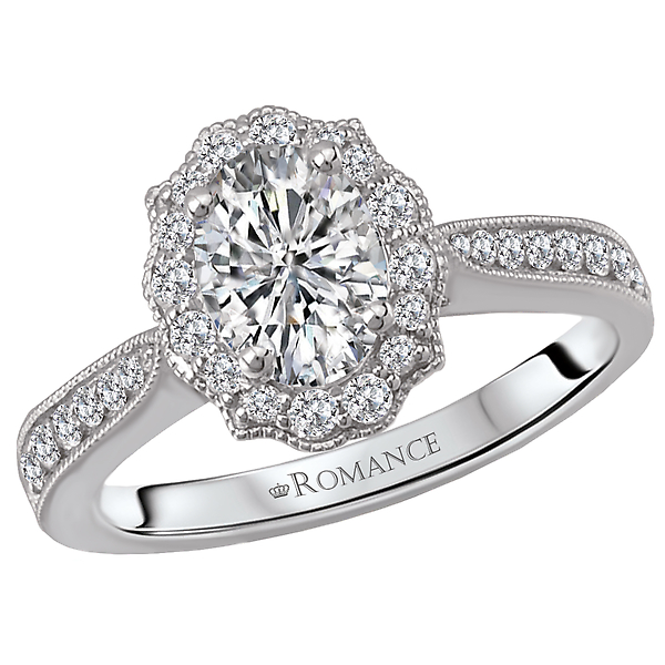 Halo Semi-Mount Diamond Ring