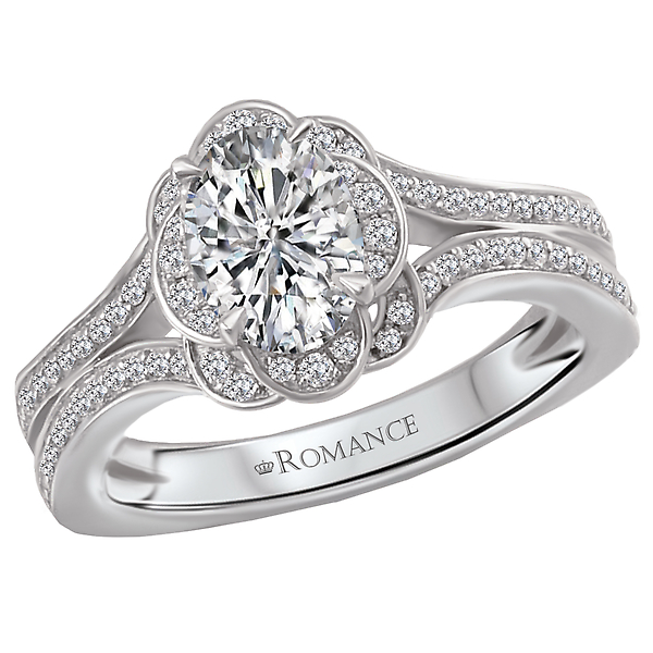 Halo Semi-Mount Diamond Ring