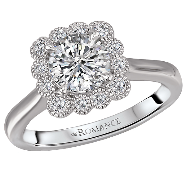 Halo Semi-Mount Diamond Ring