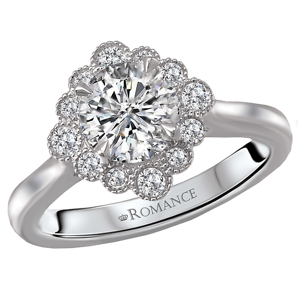 Halo Semi-Mount Diamond Ring