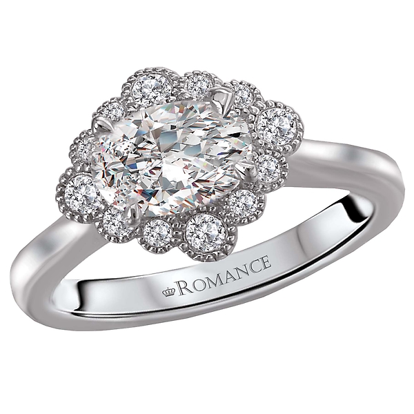Halo Semi-Mount Diamond Ring