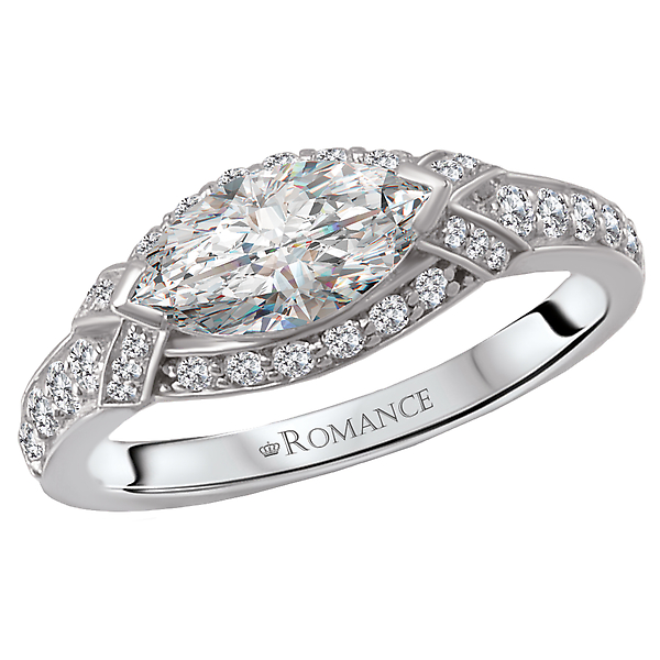 Halo Semi-Mount Diamond Ring