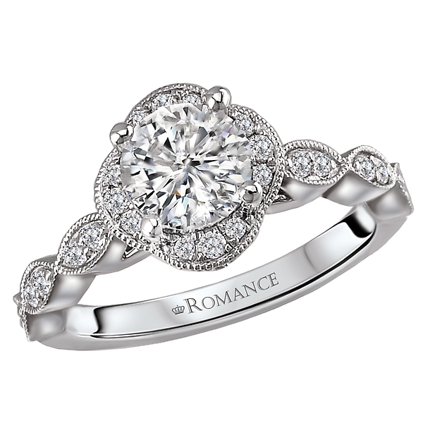 Halo Semi-Mount Diamond Ring