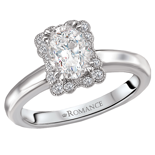 Halo Semi-Mount Diamond Ring