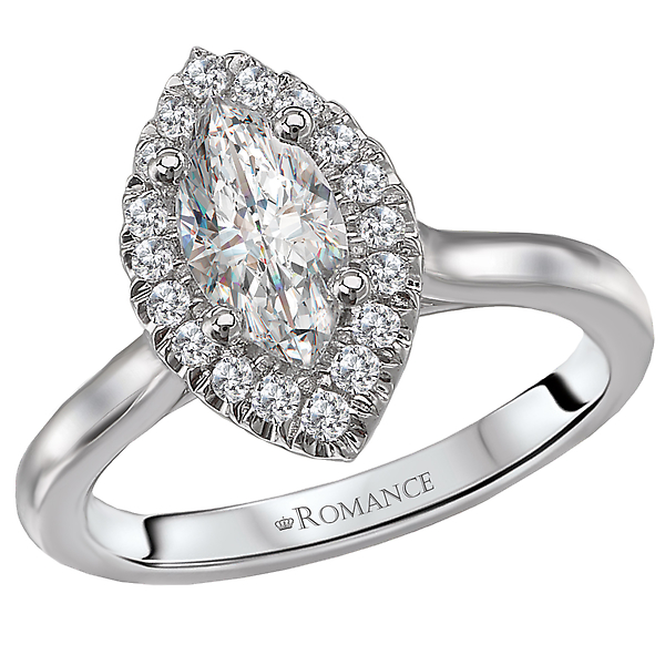 Halo Semi-Mount Diamond Ring