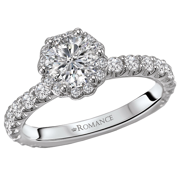 Halo Semi-Mount Diamond Ring