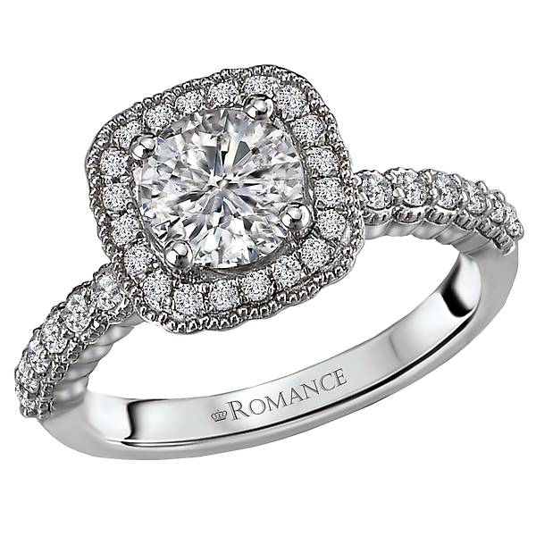 Halo Semi-Mount Diamond Ring