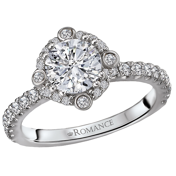 Halo Semi-Mount Diamond Ring