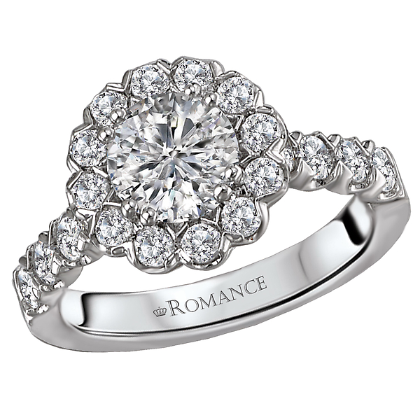 Halo Semi-Mount Diamond Ring