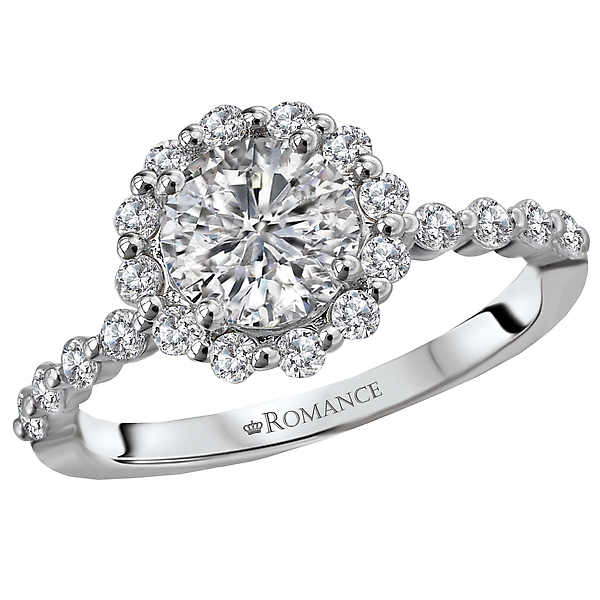 Halo Semi-Mount Diamond Ring