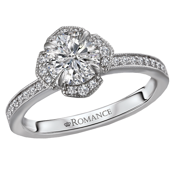 Halo Semi-Mount Diamond Ring