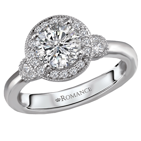 Halo Semi-Mount Diamond Ring