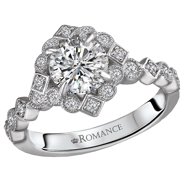 Halo Semi-Mount Diamond Ring