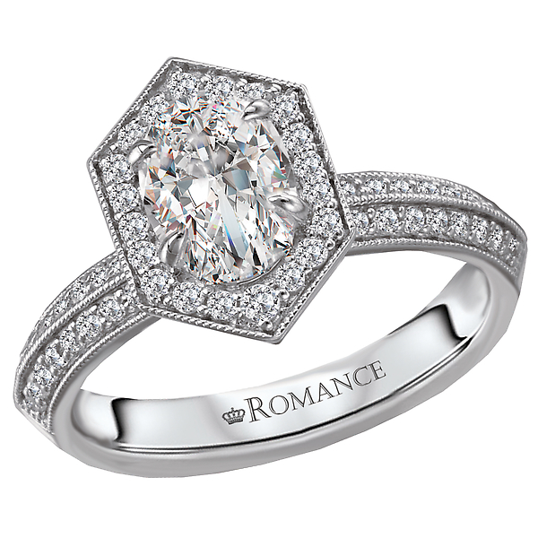 Halo Semi Mount Diamond Ring