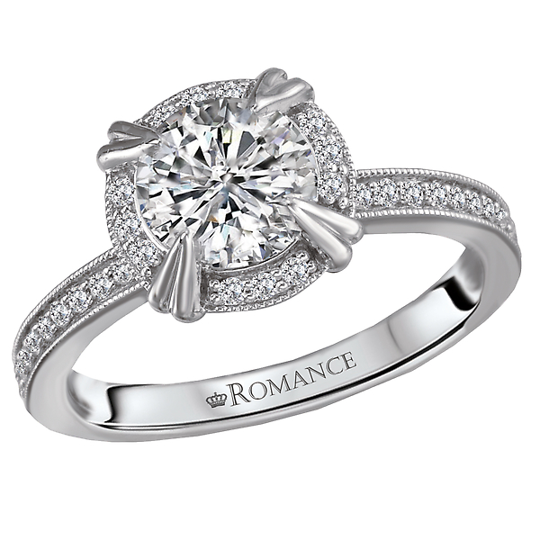 Halo Semi-Mount Diamond Ring