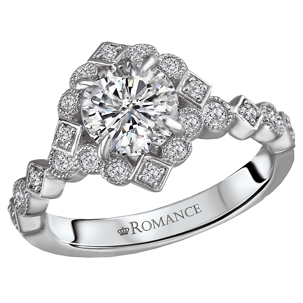 Halo Semi-Mount Diamond Ring