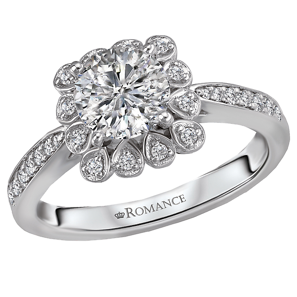 Halo Semi-Mount Diamond Ring