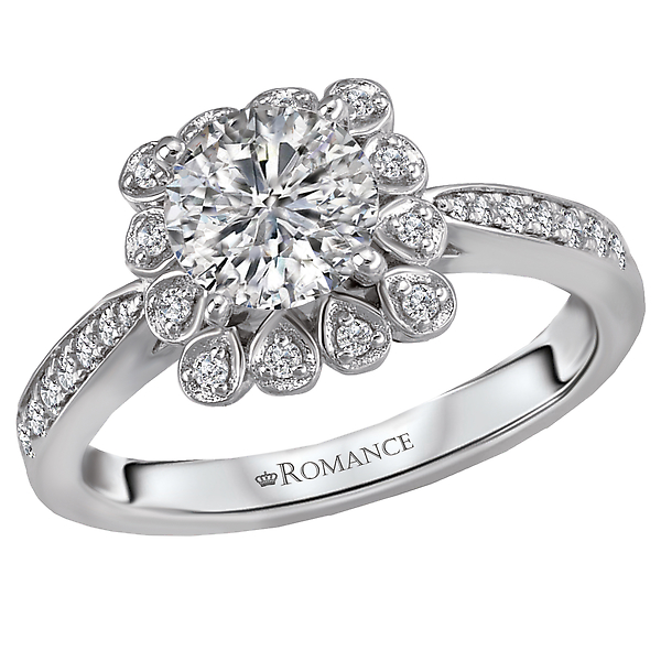 Halo Semi-Mount Diamond Ring