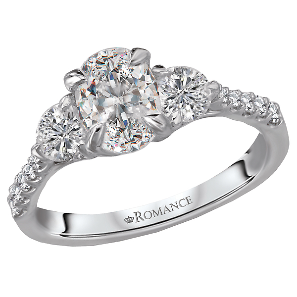 3 Stone Semi-Mount Diamond Ring