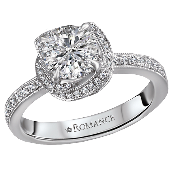 Halo Semi-Mount Diamond Ring