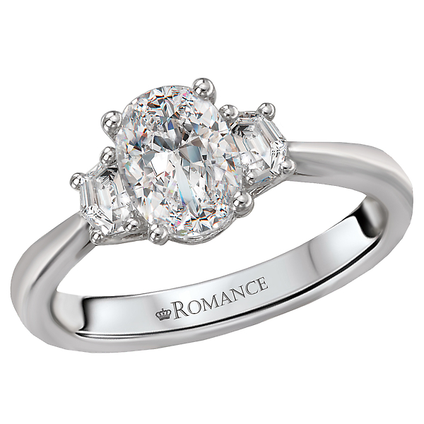 3 Stone Semi-Mount Diamond Ring