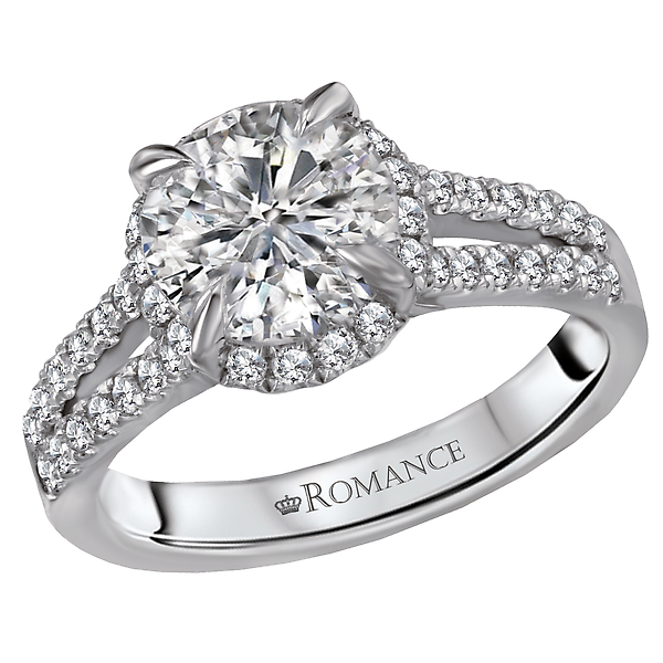 Halo Semi-Mount Diamond Ring