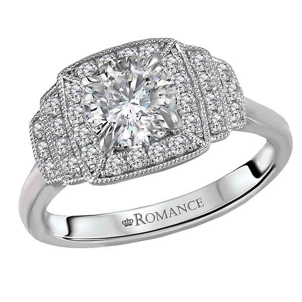 Halo Semi-Mount Diamond Ring