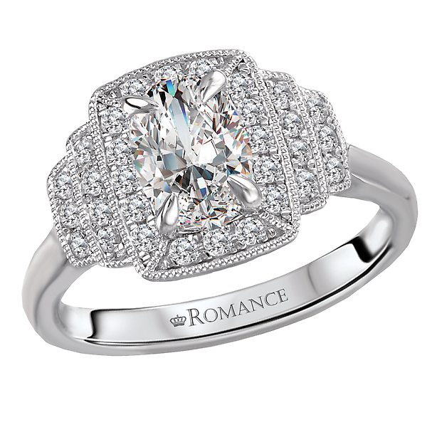Halo Semi-Mount Diamond Ring