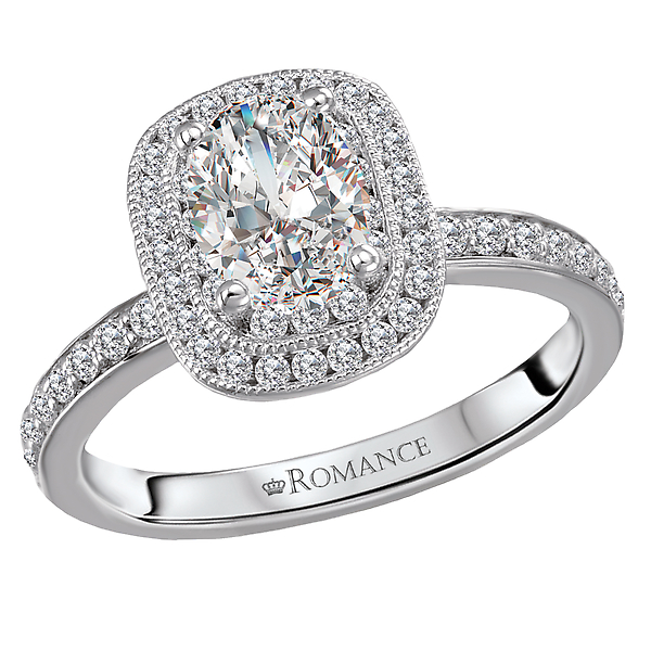 Halo Semi-Mount Diamond Ring