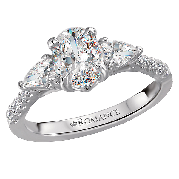 3 Stone Semi-Mount Diamond Ring