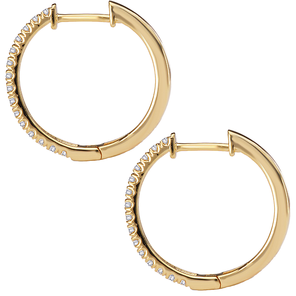 Diamond Huggie Hoop Earrings